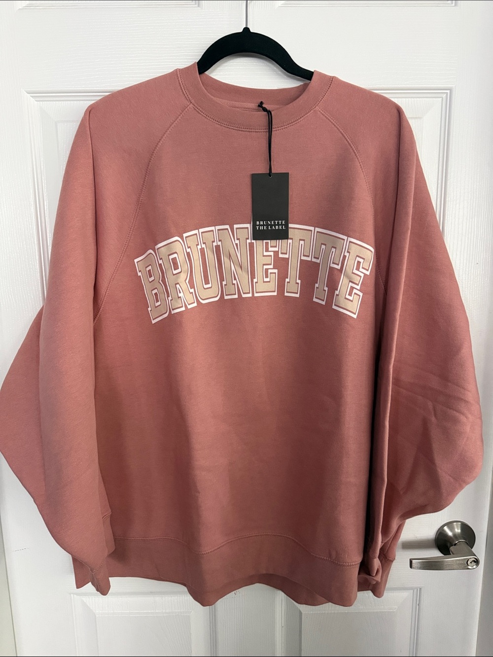 Brunette The Label Rose Mauve Arch Logo Sweatshirt size M/L